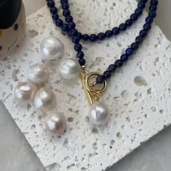 Women's Irregular Freshwater Pearl Necklace with OT Clasp